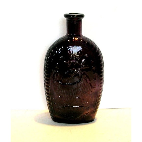 American Eagle Glass Bottles Set of Two Plum and Amber - Picture 11 of 12